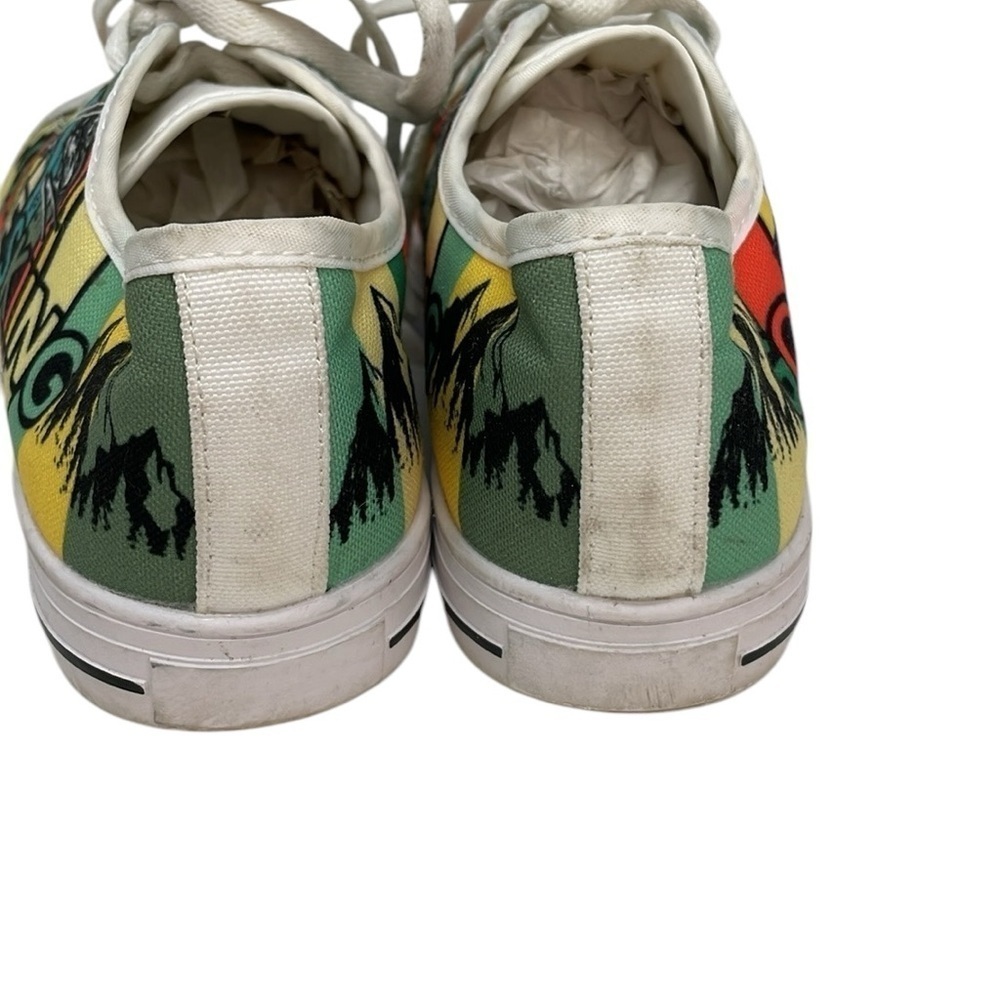 GONE SKIING Shoes Converse Style Sneakers Yellow White Green Size 7 Women 5 Mens - Picture 5 of 11